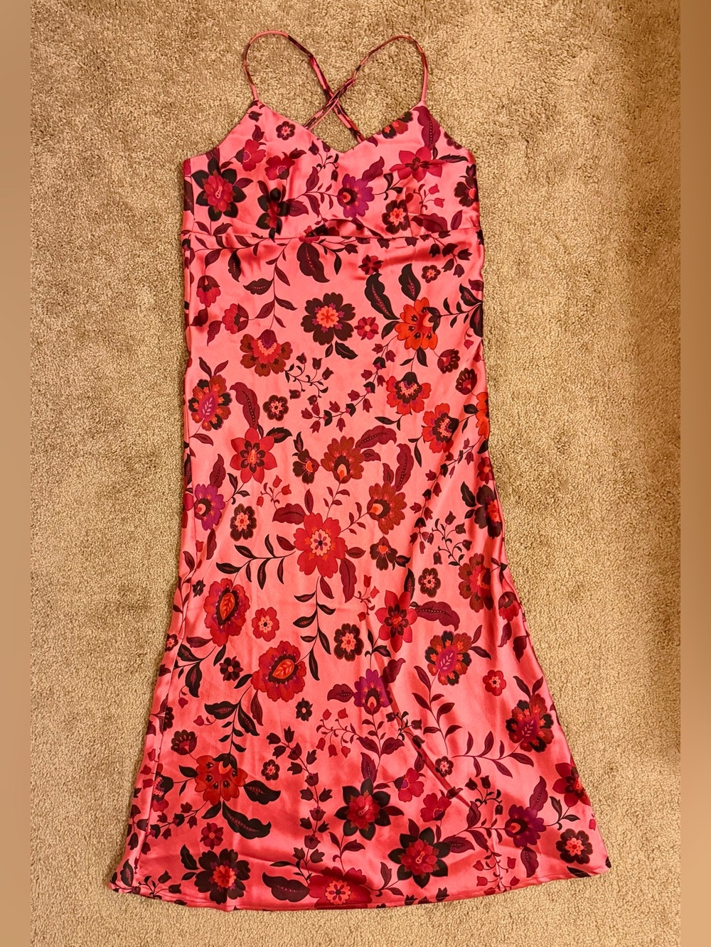 House of Harlow 1960 Pink Floral Maxi Slip Dress